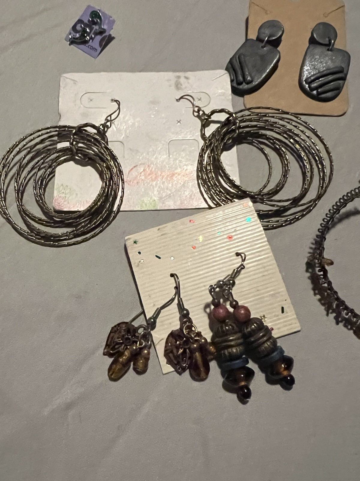 Earring and Ring Lot 1LB 3.6OZ 69 Items New And Used