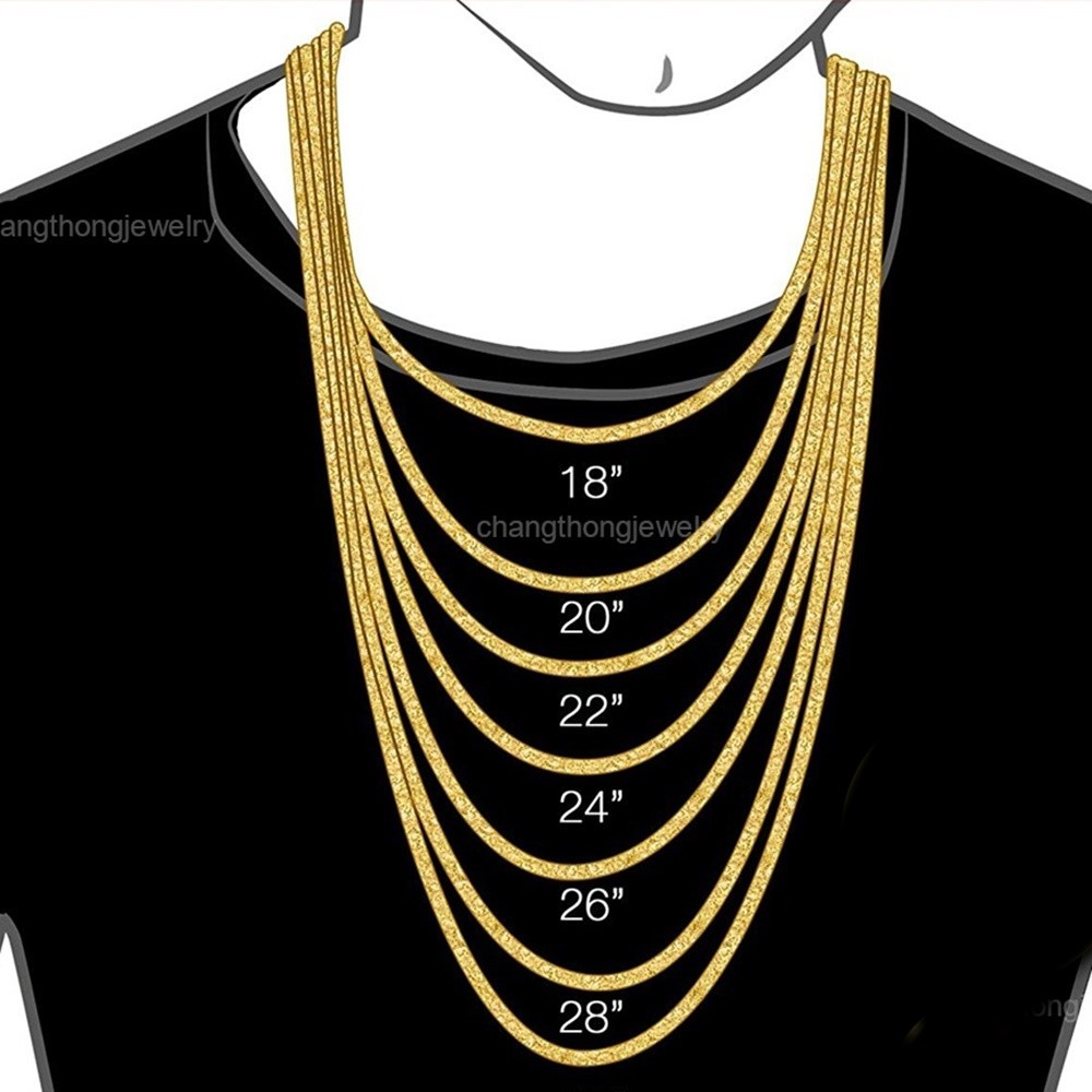 H12 Necklace 24k Gold Plated Men Women Jewelry Weight 8 Baht 26″ Double ring Gem