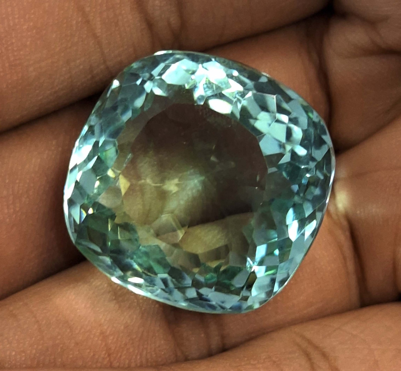 Sea Green Topaz Natural Cushion Cut 87-89 Ct Certified Loose Gemstone SP497