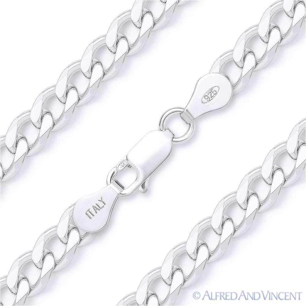 Solid .925 Sterling Silver Cuban Curb 4.5mm Link Italy-Made Men’s Chain Necklace