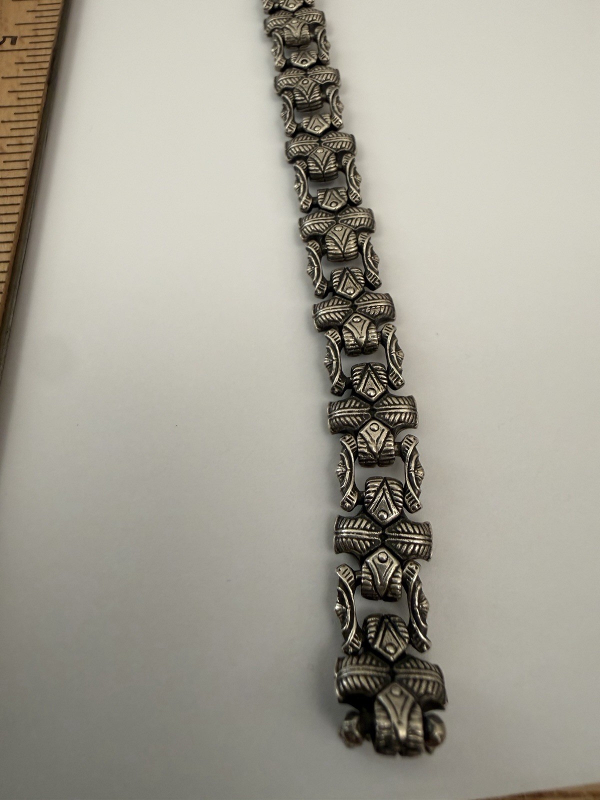 William Henry Sterling Silver Green Mammoth Bracelet Vintage 8.5”