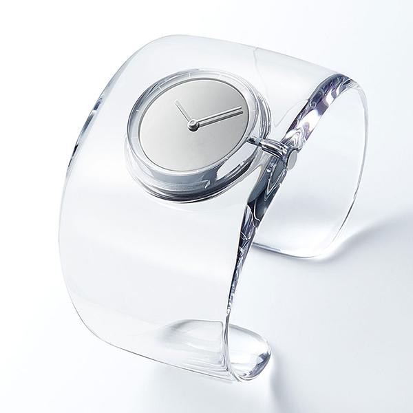 Issey Miyake O-Bold NYAS001 Clear Bangle Wrist Watch Unisex Transparent New Box