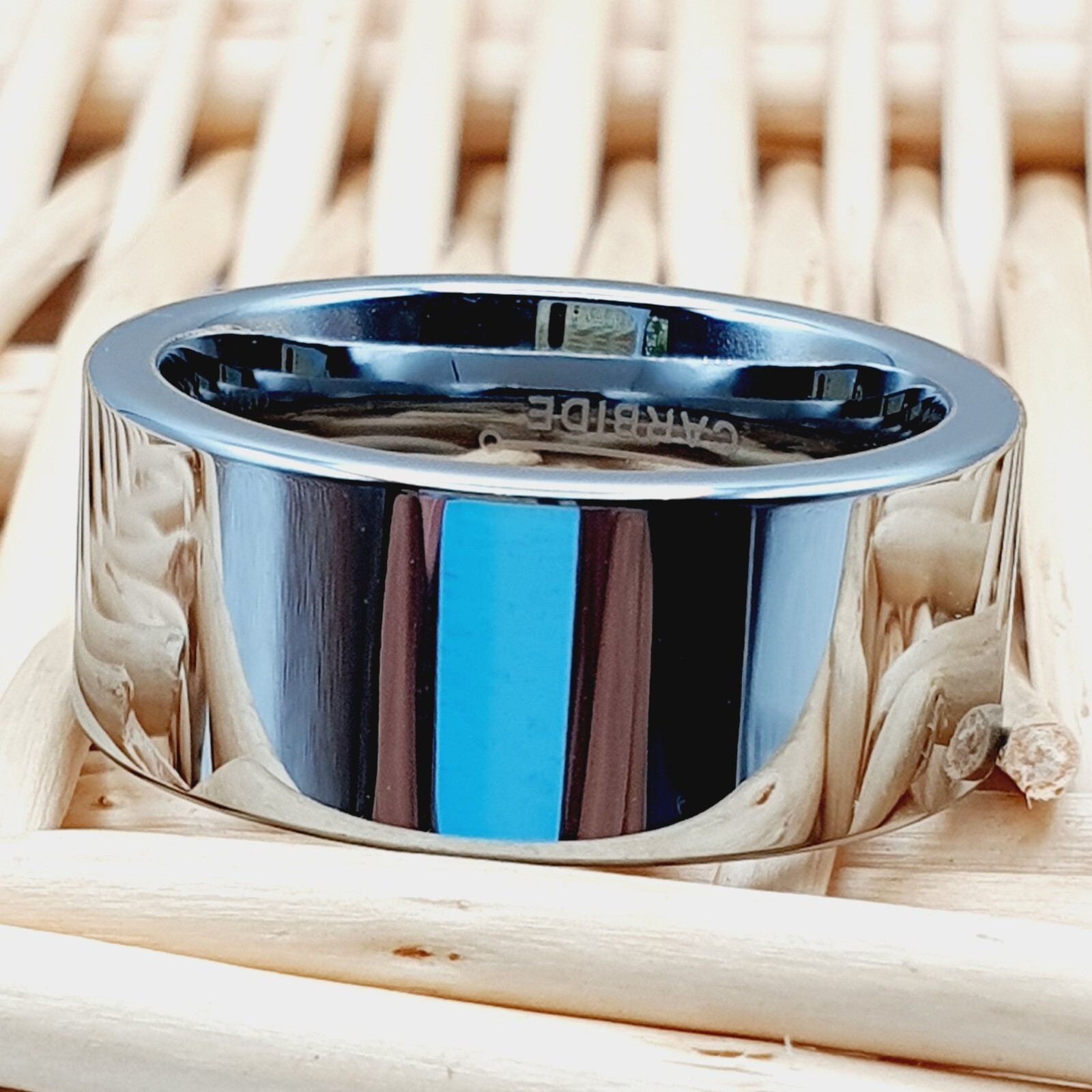 Polished Pipe Cut Tungsten Wedding Band Anniversary Promise Ring Men’s Ring Band
