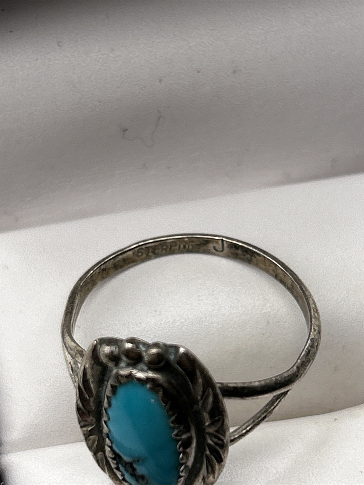 Vintage Sterling Silver Turquoise Ring Size 7 – 2.4 Grams Signed