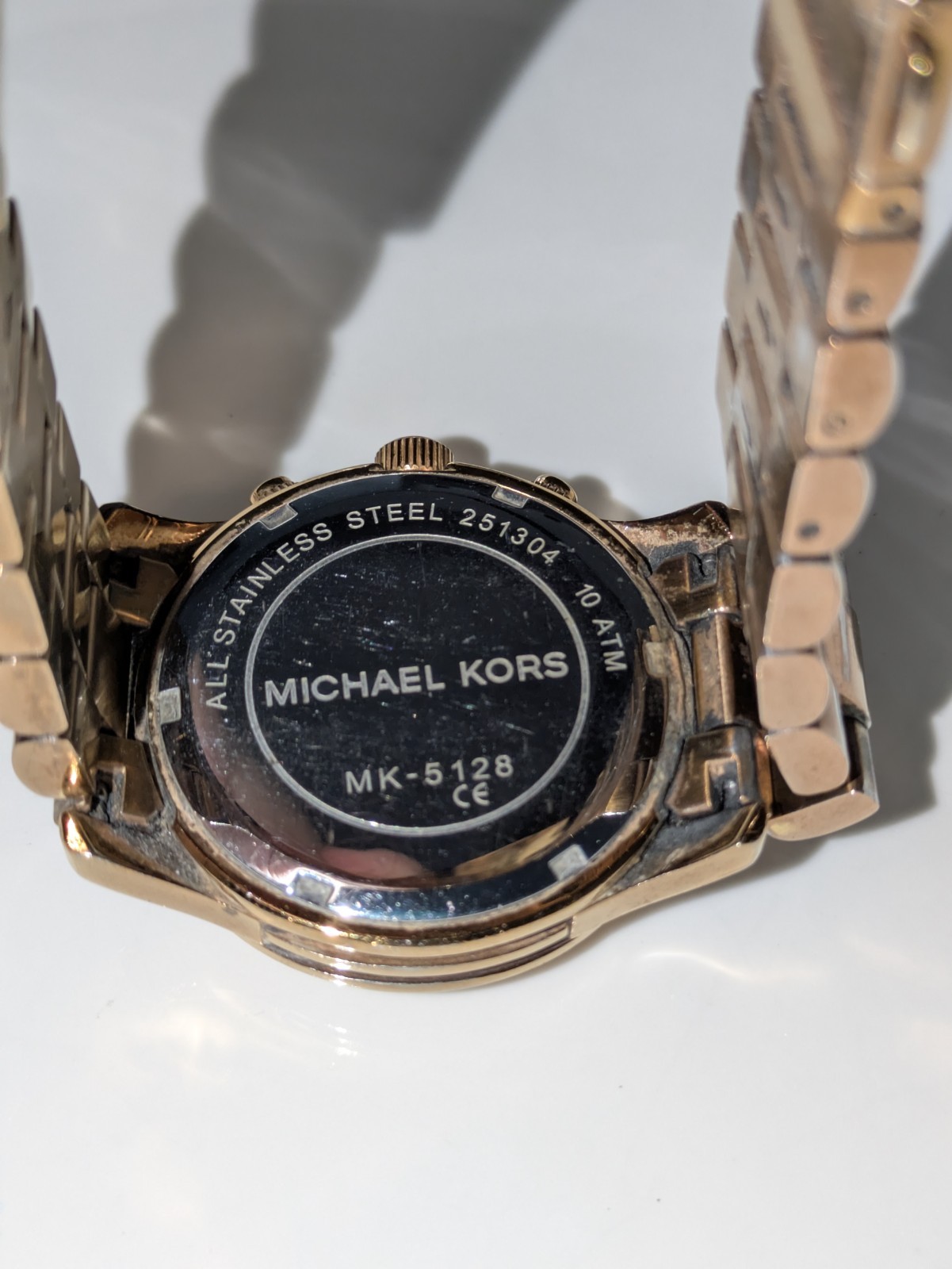 Michael Kors MK5128 Rose Gold Tone Stainless Steel 38mm Watch Untested As Is