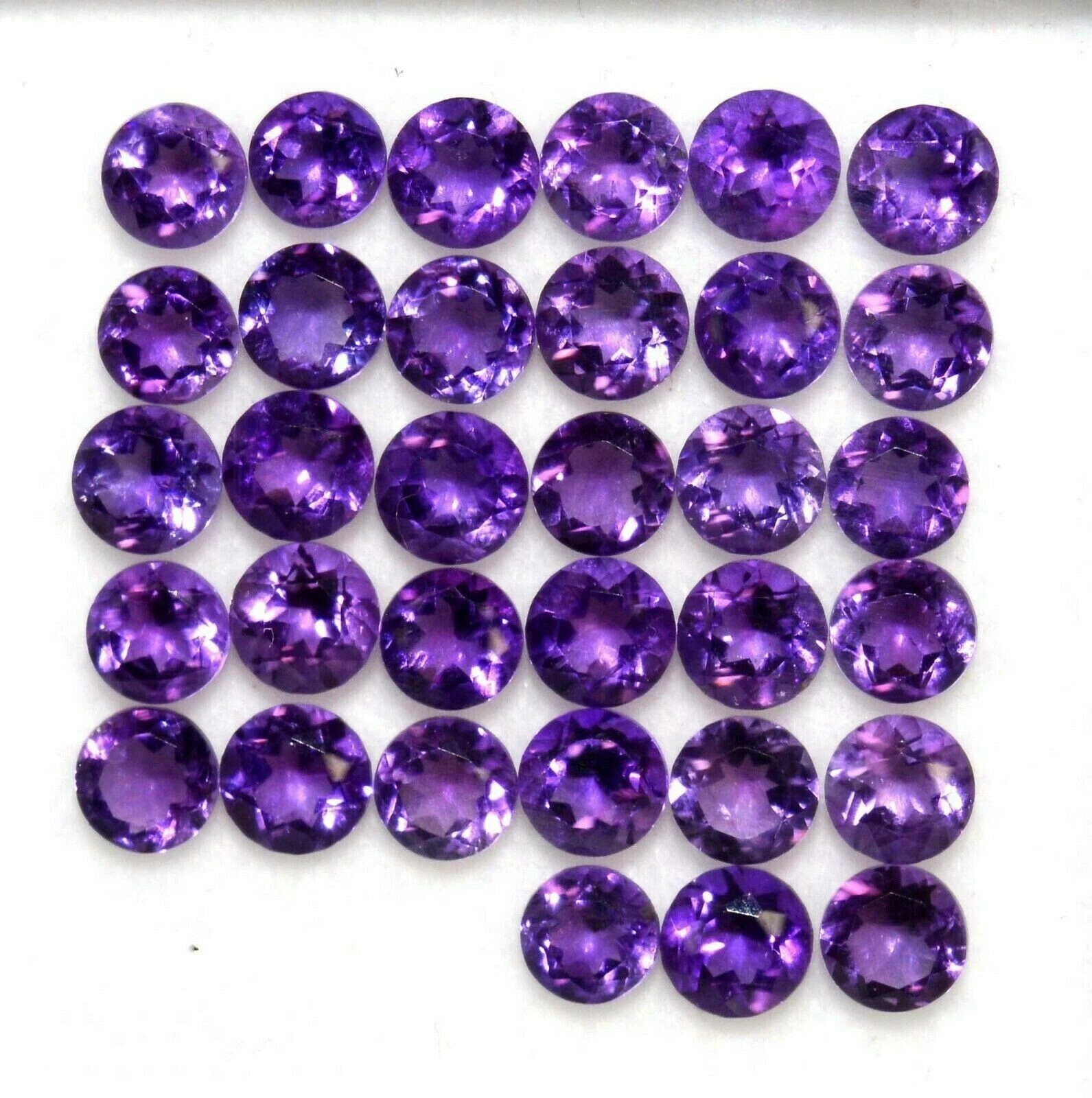Natural Amethyst 6mm Round Cut 60 Pcs Loose Certified Gemstones Lot+ Free Gift