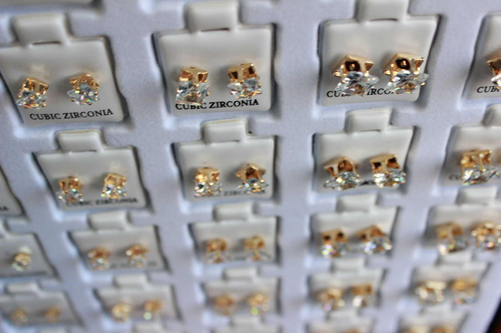 Wholesale Lot 36pcs Cubic Zirconia CZ Earrings Wedding Square Stud GOLD Jewelry