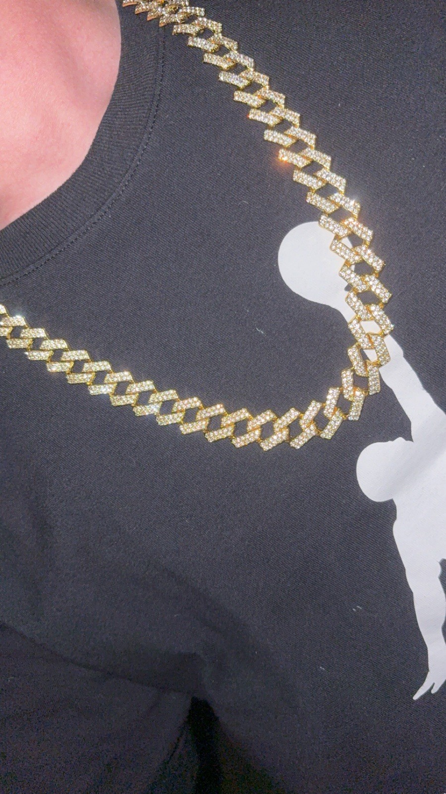 CUBAN CHAIN GOLD ALLOY STAINLESS STEEL 15MM 28INCH FLASHY HIP-HOP CHAIN