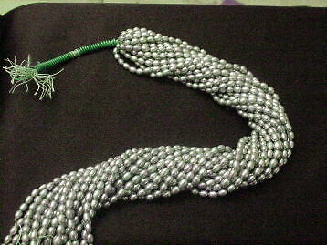 Platinum Pistachio Green6x5x4mm to 5x5x3mm Pearl Strand | 77 Pearls |