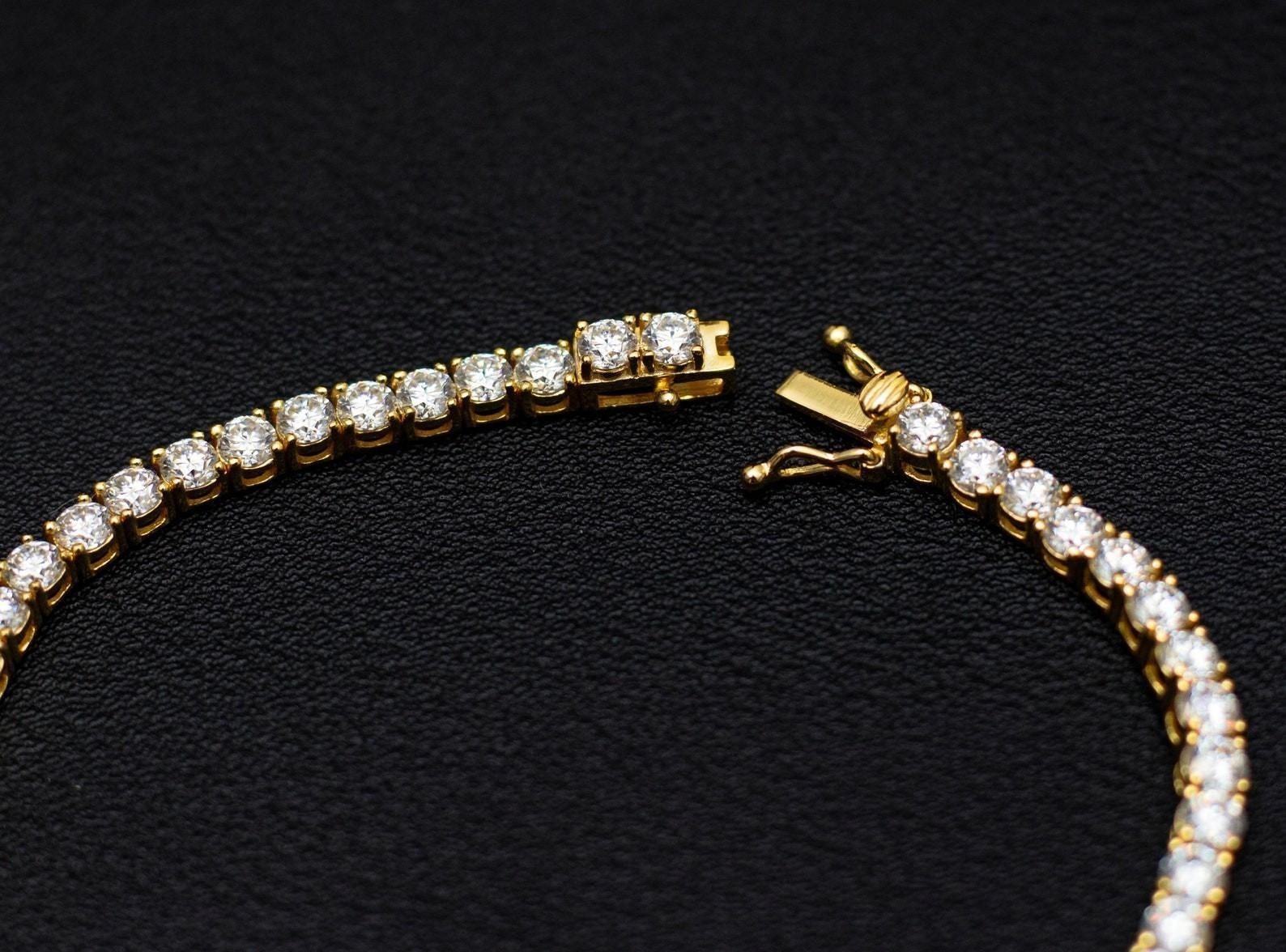 Christmas Gift Sale ! Round Natural Diamond Tennis Bracelet In 14k Yellow Gold