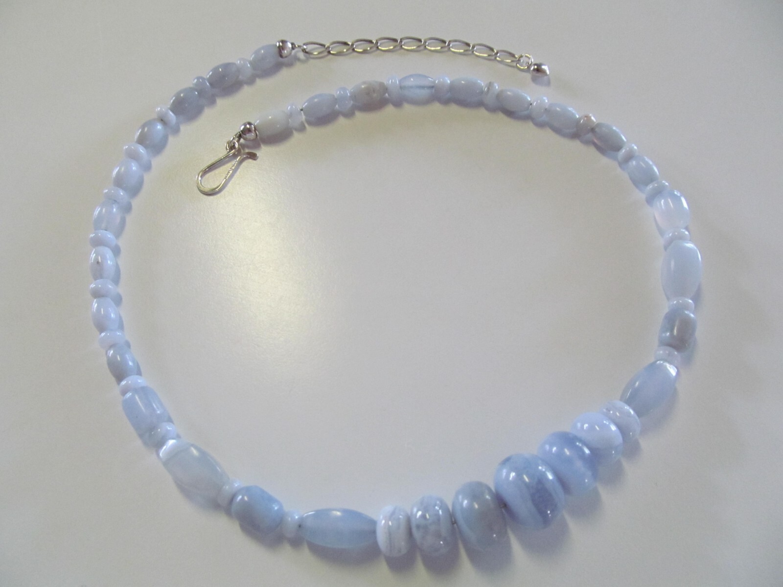 Mine Finds by Jay King Sterling Blue Lace Agate Graduated Bead Necklace
