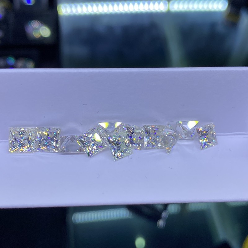 US Pass Test Princess Cut 0.1-5ct Moissanite Loose 1-5pcs GRA VVS1 Wholesale
