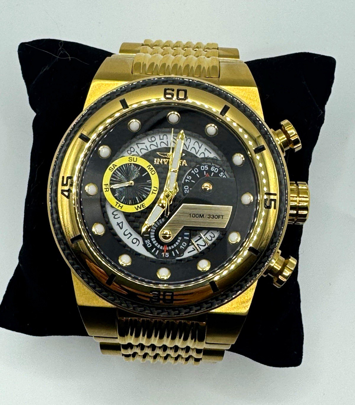NEW! Invicta S1 Rally 51mm Gold Tone Carbon Fiber Dial Chronograph Men’s Watch