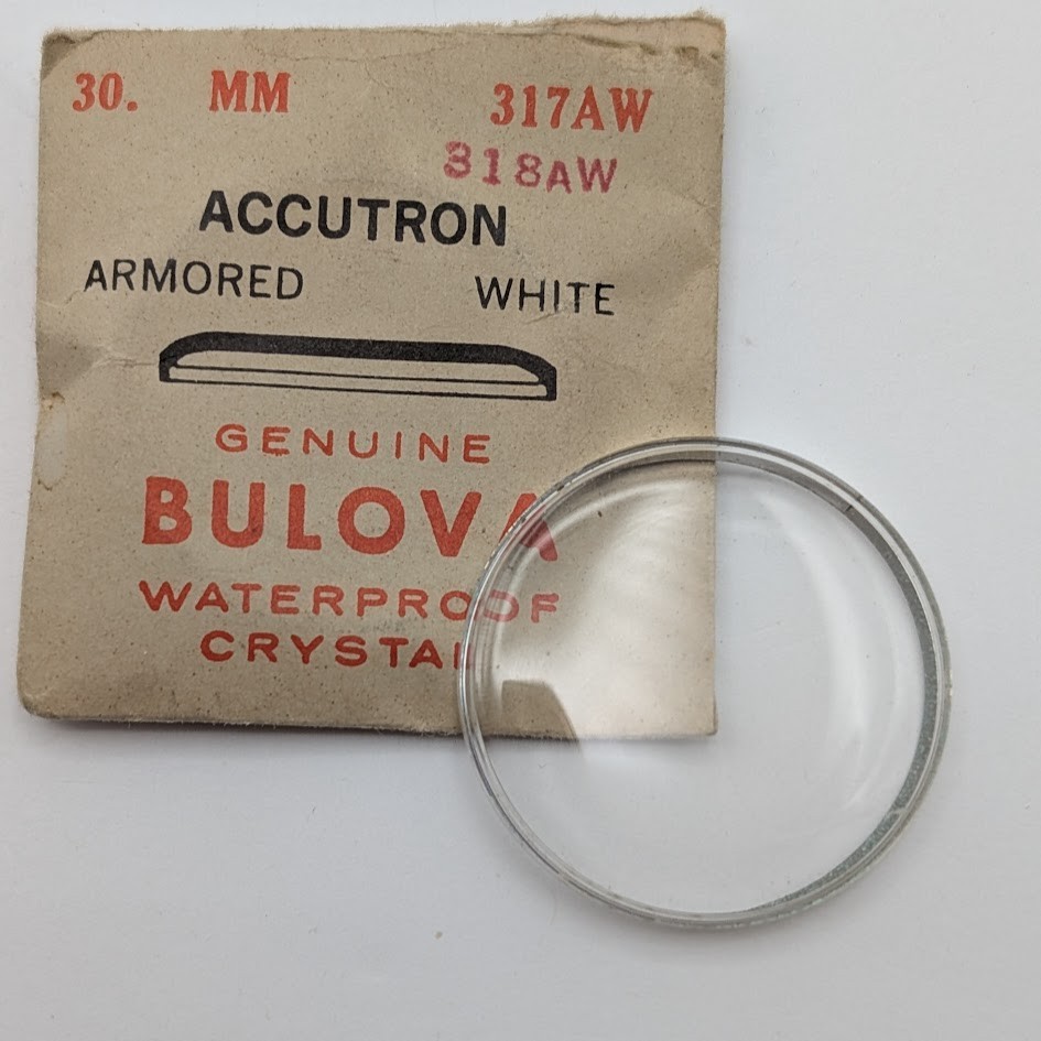 Genuine Bulova 317AW, 318AW Acrylic Clear Armored Crystal 30.0mm Watch Part