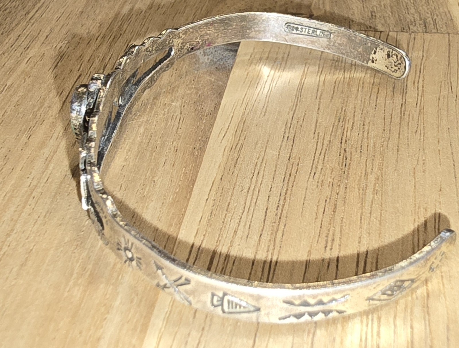 Antique Fred Harvey Era Navajo Sterling Silver And Turquoise cuff.