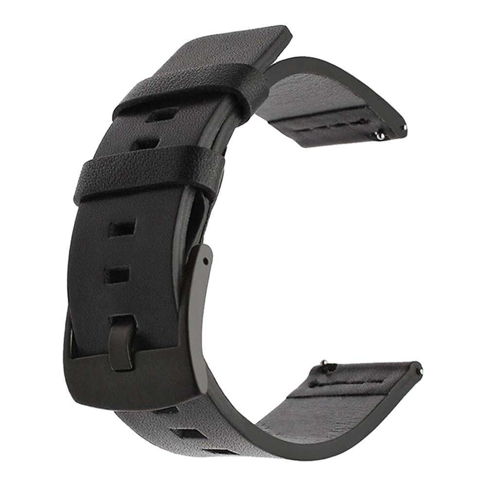 1 Pack 24mm Microfiber Leather Black Watch Band Wrist Strap Quick Release HOT