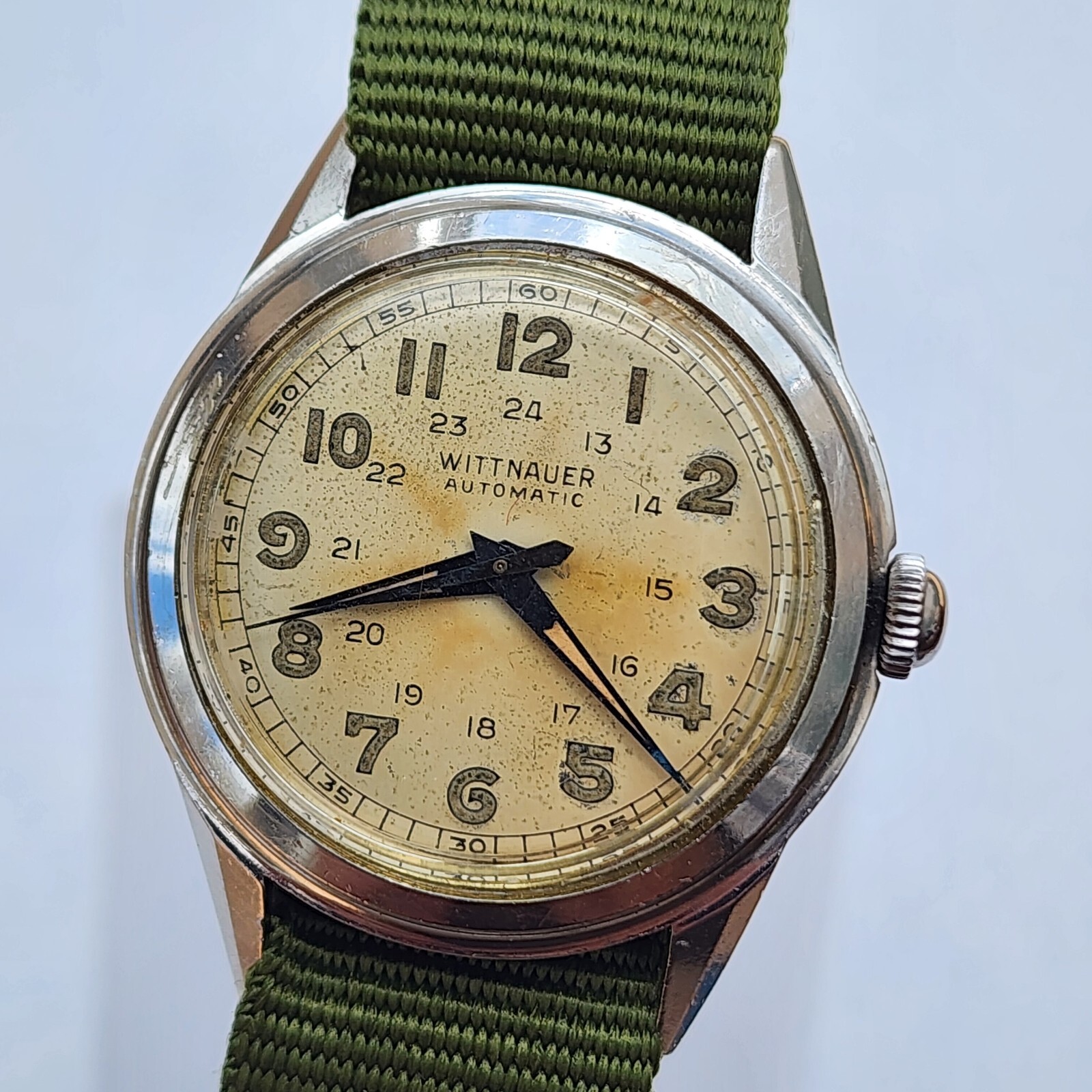 Vintage 1940’s Wittnauer Automatic Bumper WWII Military 33mm Men’s Watch