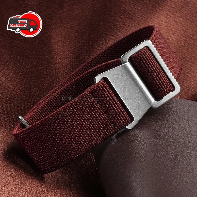 18/20/22mm Elastic Nylon Watch Band French Military Style Sport Strap Men Women