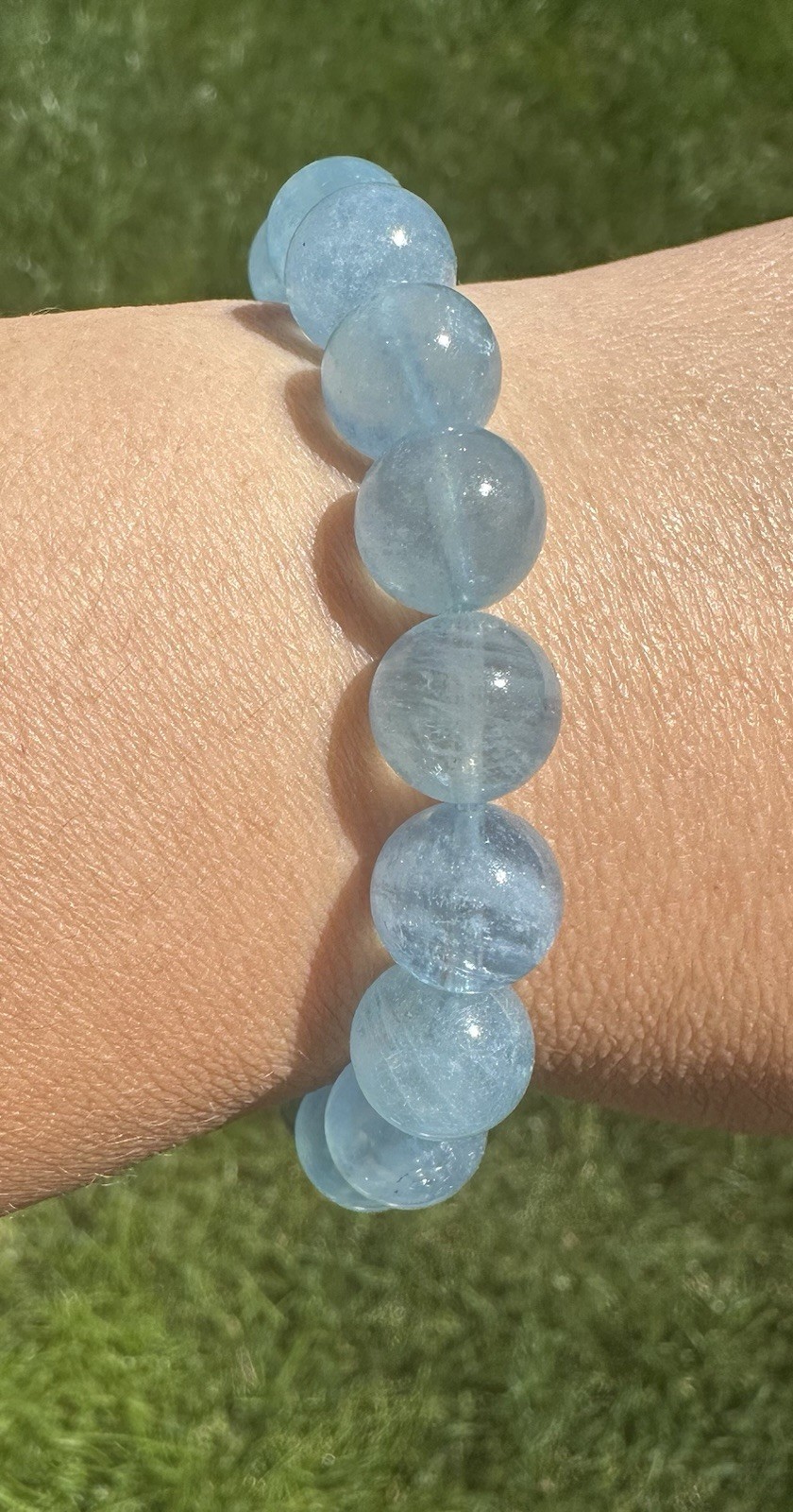 10.5-10.8mm High Quality Aquamarine Bracelet