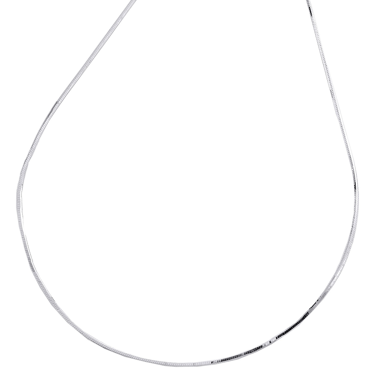10K White Gold 0.65mm Solid Diamond Cut Round Snake Chain Necklace 16″ – 24″