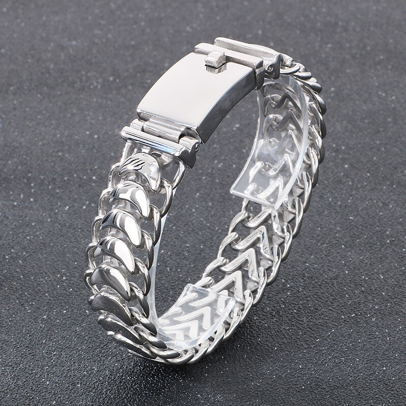 7.48″7.87″8.66″Heavy Men 316L Stainless Steel Link Chain Bracelet Christmas Gift