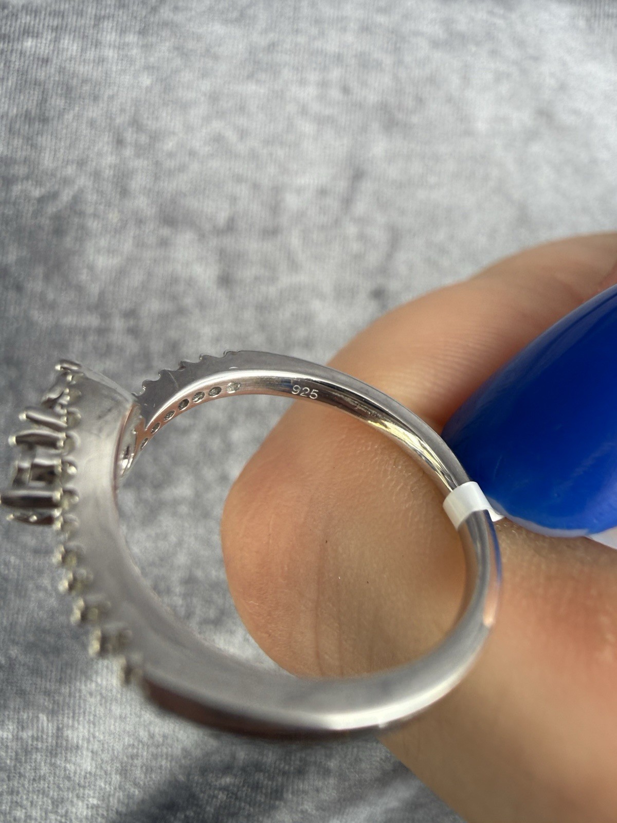 Natural 0.25 ctw Diamond 925 Sterling Silver Ring Size 7