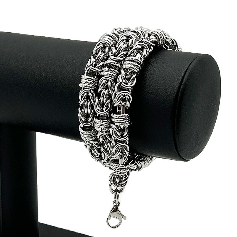9mm Woman Man Stainless Steel Thick Heavy Braided Chain Necklace Bangle Bracelet