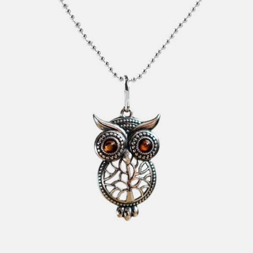 Women Accessories Owl Pendant Life Tree Necklace Vintage Silver Tone Fashion