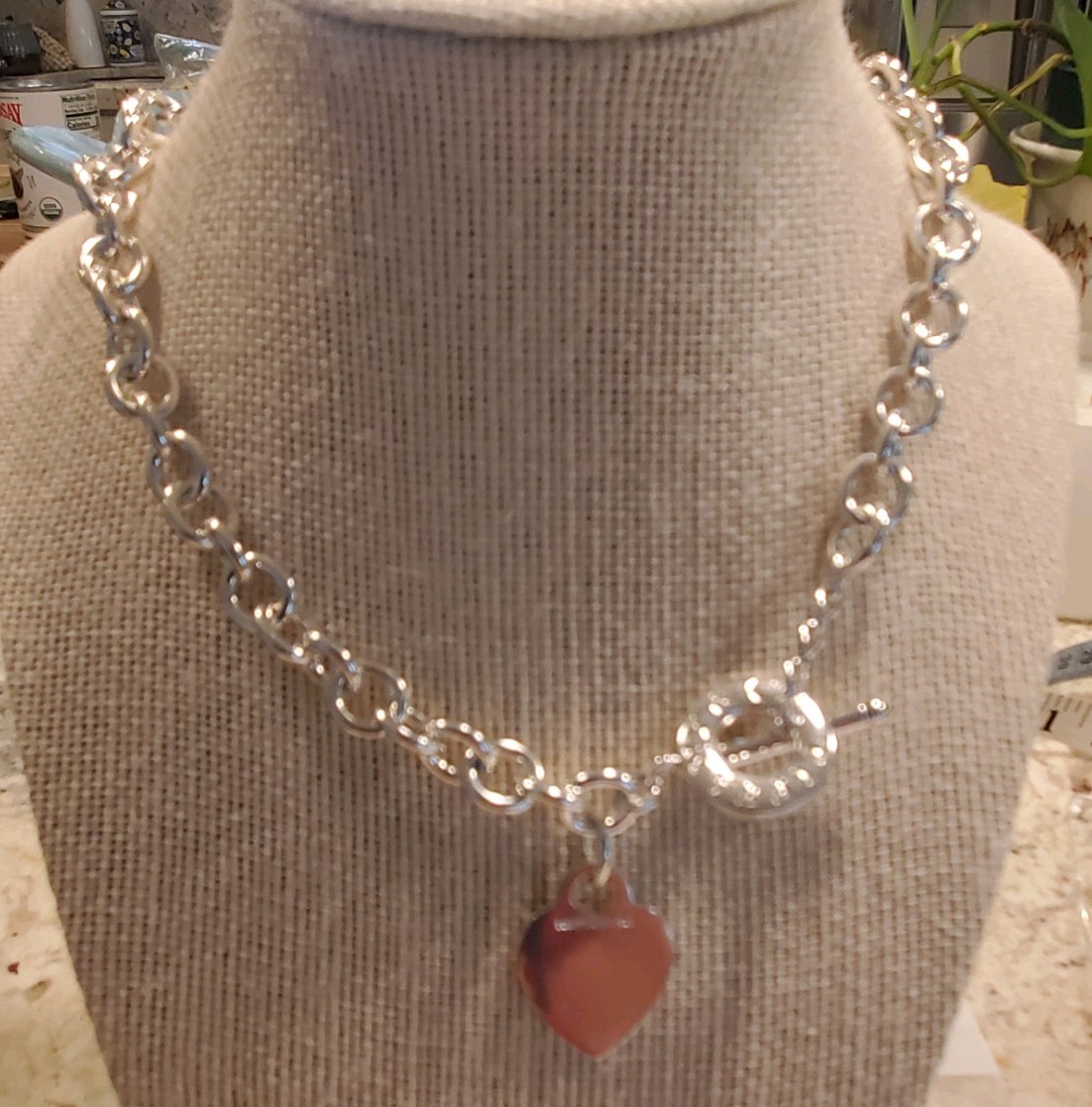 Tiffany & Co Sterling Silver Return to Tiffany Heart Tag Toggle Necklace 16″