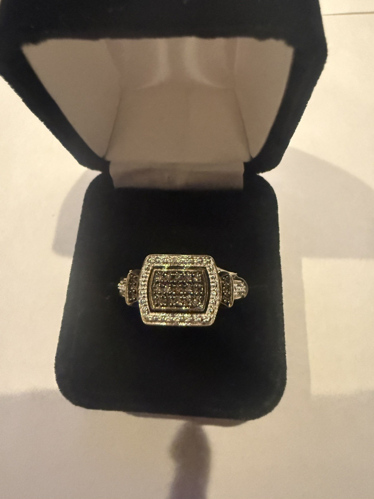NWT 14k Gold Over Silver 0.20 ct. Rd Mocha Diamond Ring