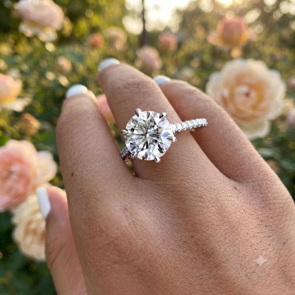 RARE 5.80 Ct Certified Round White Diamond Solitaire 925 Silver Ring Great Look