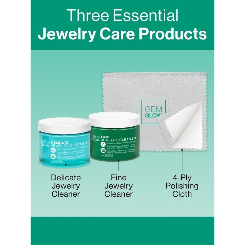 Jewelry Care System Kit Fine Delicate Cleaning Polishing Cloth Basket Brush New