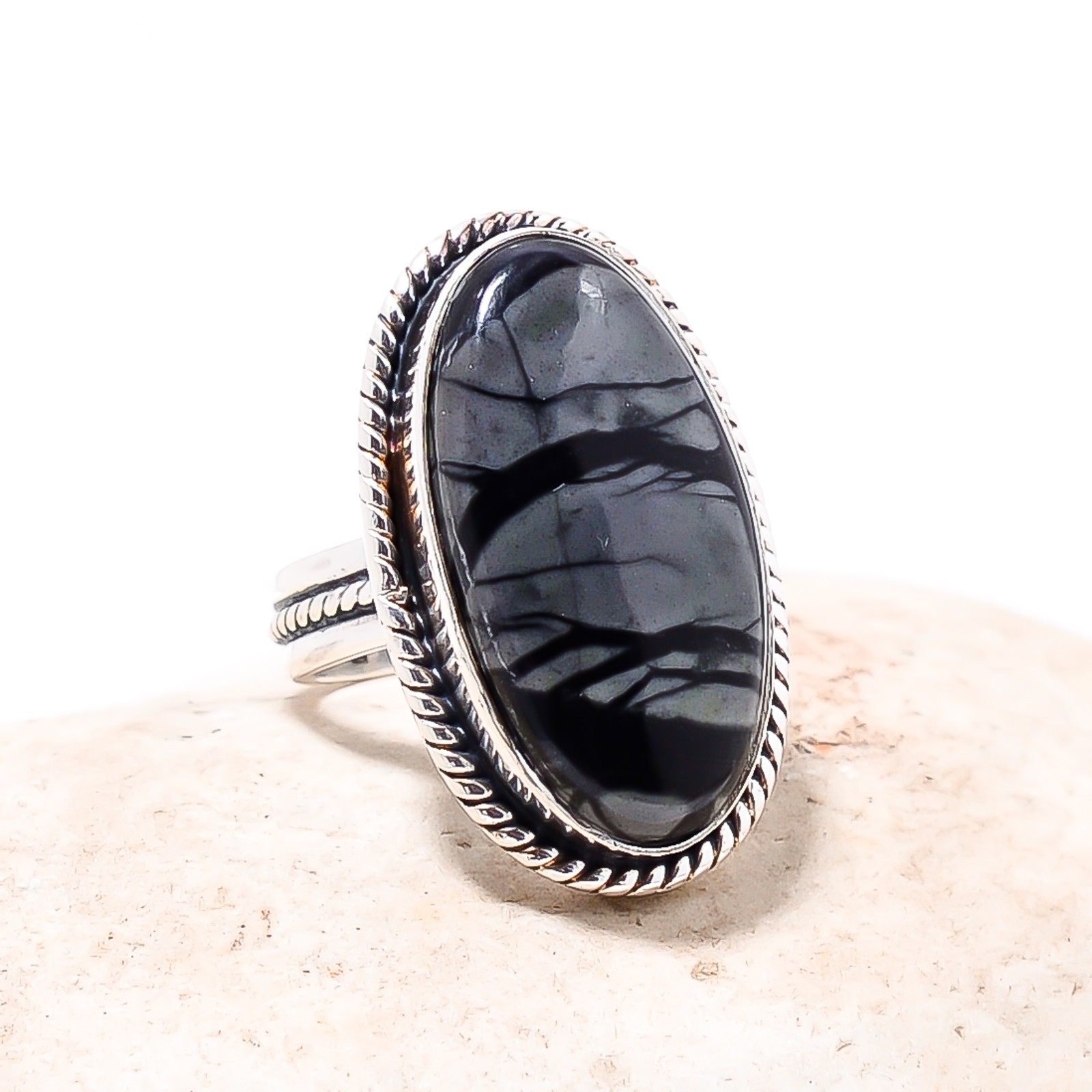 Picasso Jasper Gemstone Solid 925 Sterling Silver Ring, Christmas Gift For Her