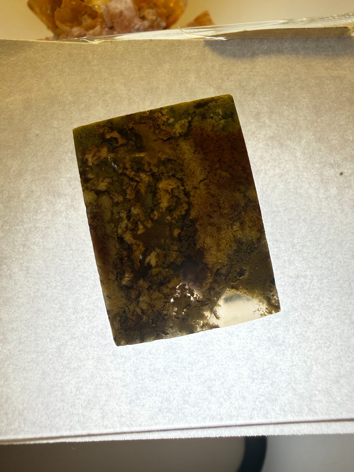 Natural Moss Agate Rectangular Cabochon 21.65 Cts Scenic Designer Gemstone