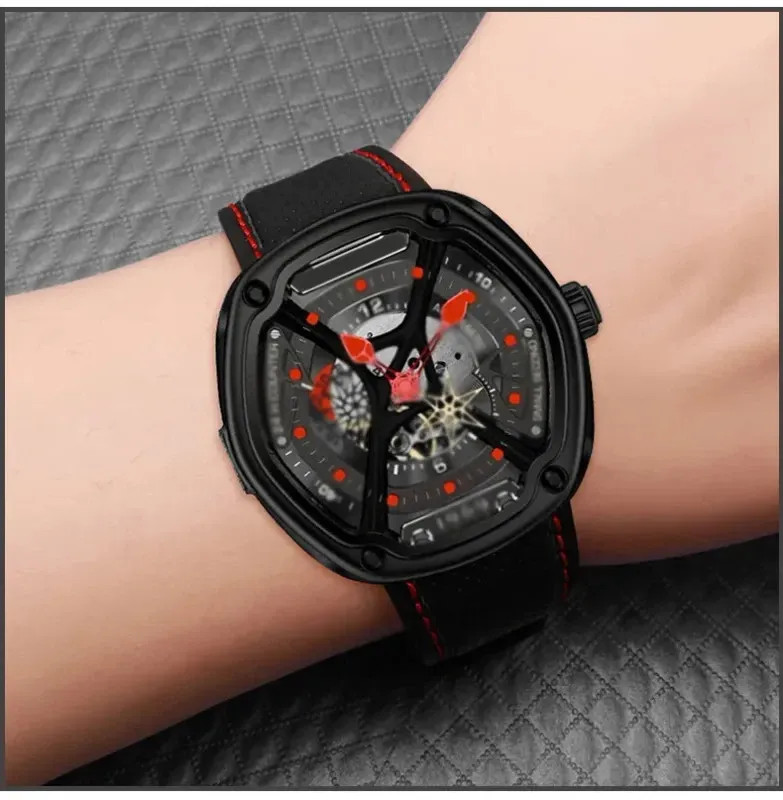 Leather Watch Strap For Dietrich OT-3 OTC-AO1 24mm Black Cowhide Wrist Band