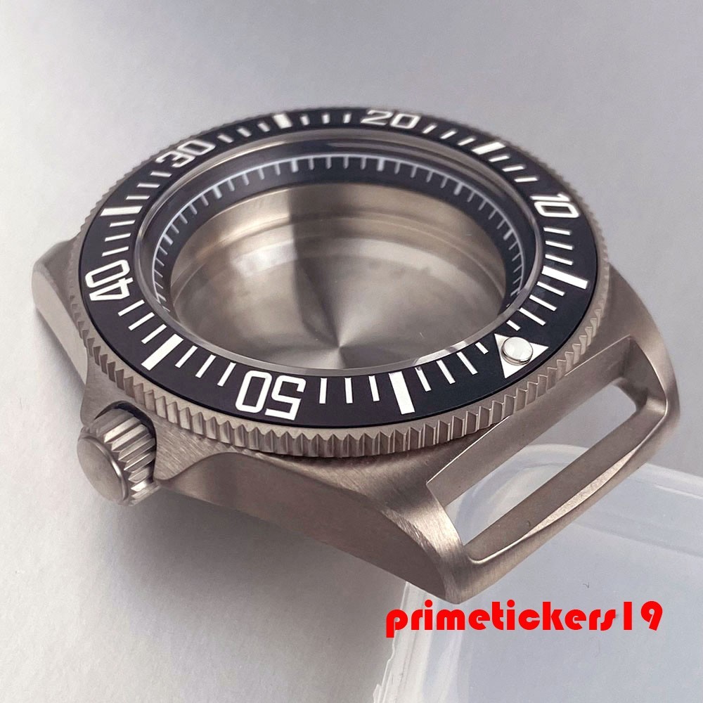 Titanium 42mm Dive Watch Case Black Bezel Sapphire Fit NH35 NH36 NH38 Movt 20BAR