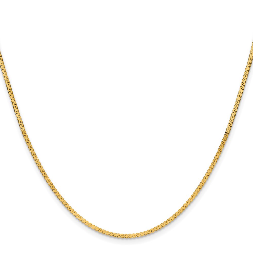 14K Yellow Gold 1.55mm Serpentine Chain Necklace 24″