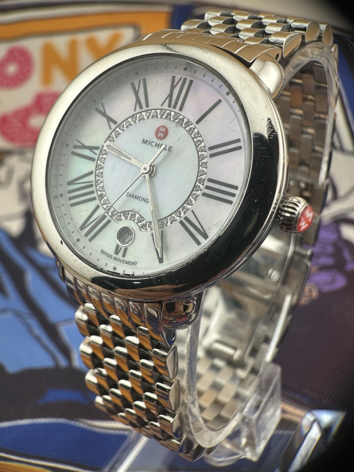 Michele Serein Womens Quartz Swiss Movement MW21B00A0963 Diamond Mother Of Pearl