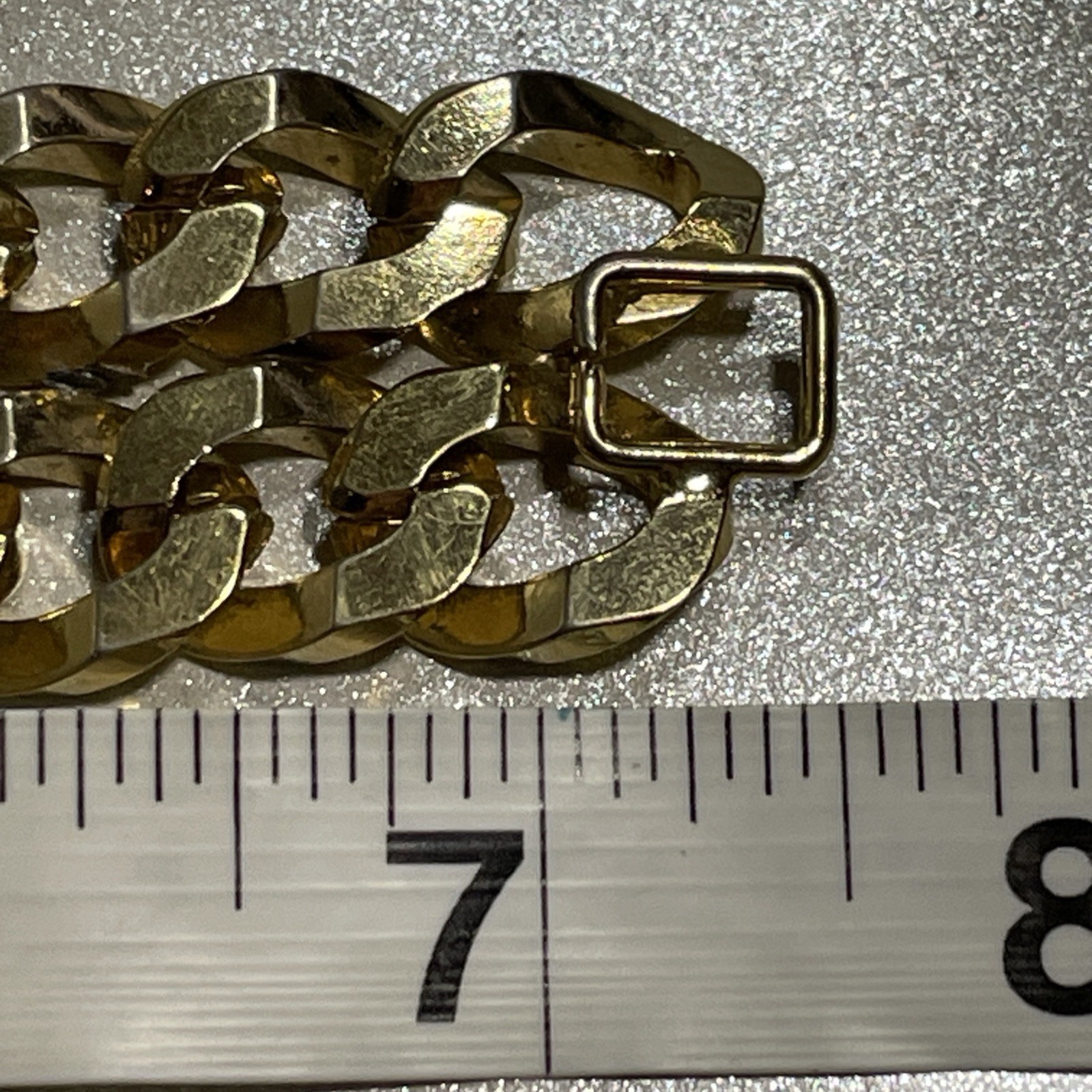 Gold-Colored Women’s Chain Bracelet Size 7.5 Inches & 75.05 Grams With Box Clasp
