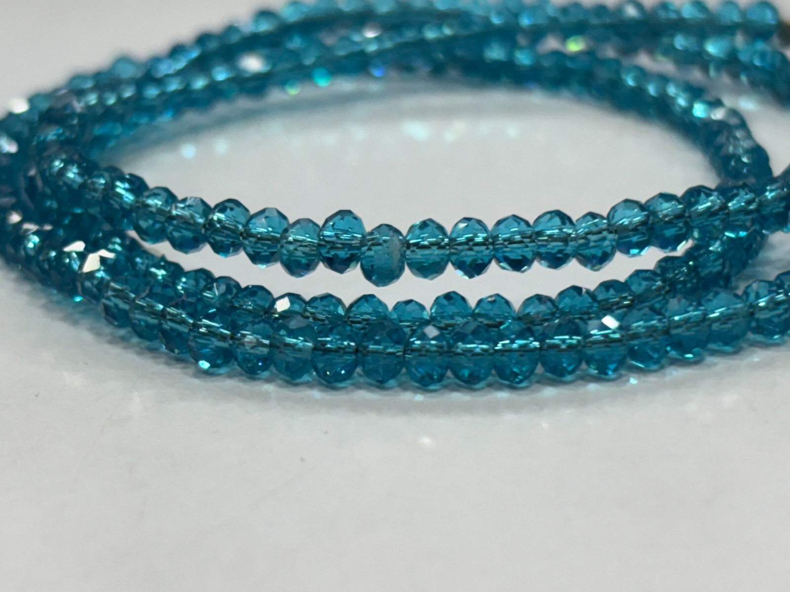 London Blue Quartz Roundelle Faceted Loose Beads 18″inch 1 Necklace