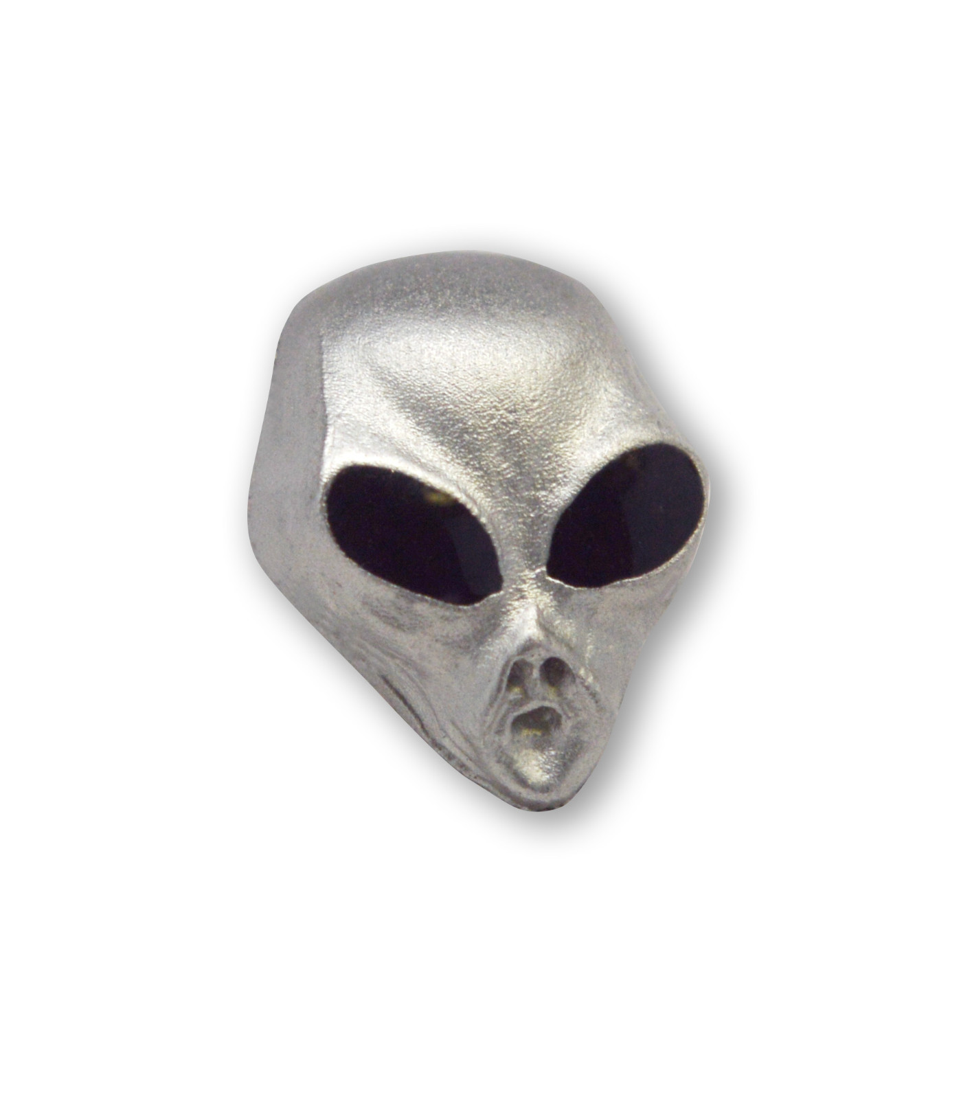 Alien Head with Silver and Black Enamel Finish Tie Tack or Jacket/Hat Pin P-24B