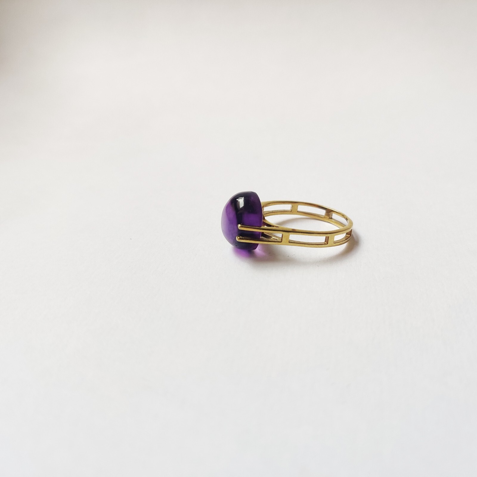 925 Starling Silver Created Amethyst Ring Size 7 Handmade Art And Deco Victorian