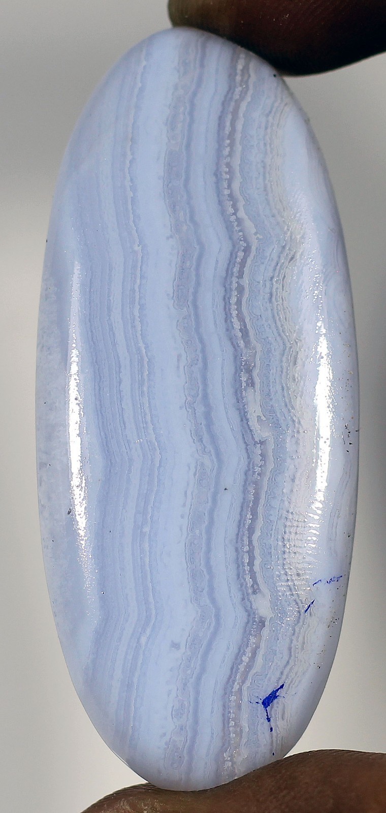 85.75 ct Natural Blue Lce Agate Elongated Oval Cabochon Loose Gemstone Stoneartt