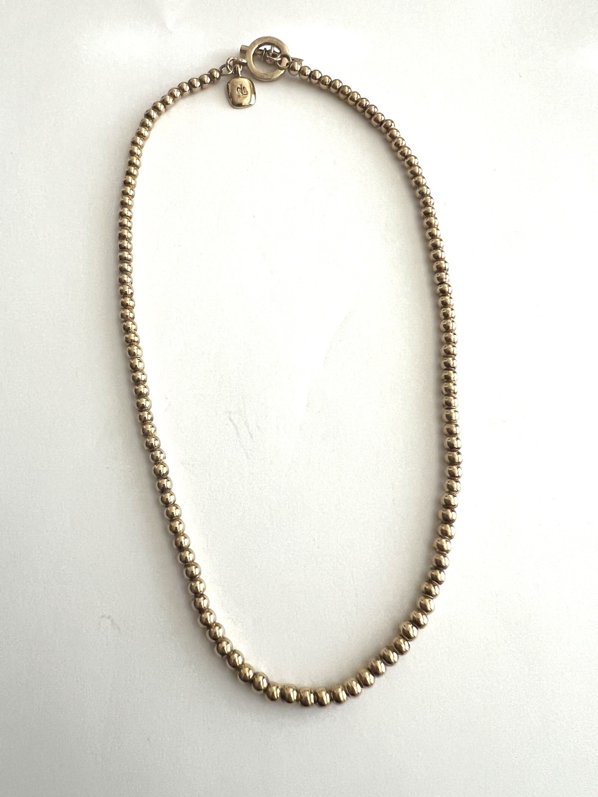 PREOWNED Vintage Polo Lauren Ralph Gold-Tone Logo Beaded Collar Necklace