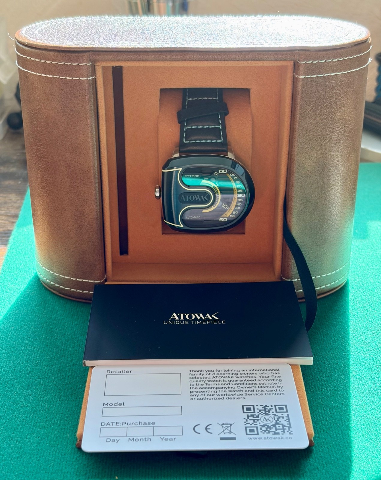 Atowak Ettore Drift AK702SJEYE Black Wandering Hour Automatic Full Set