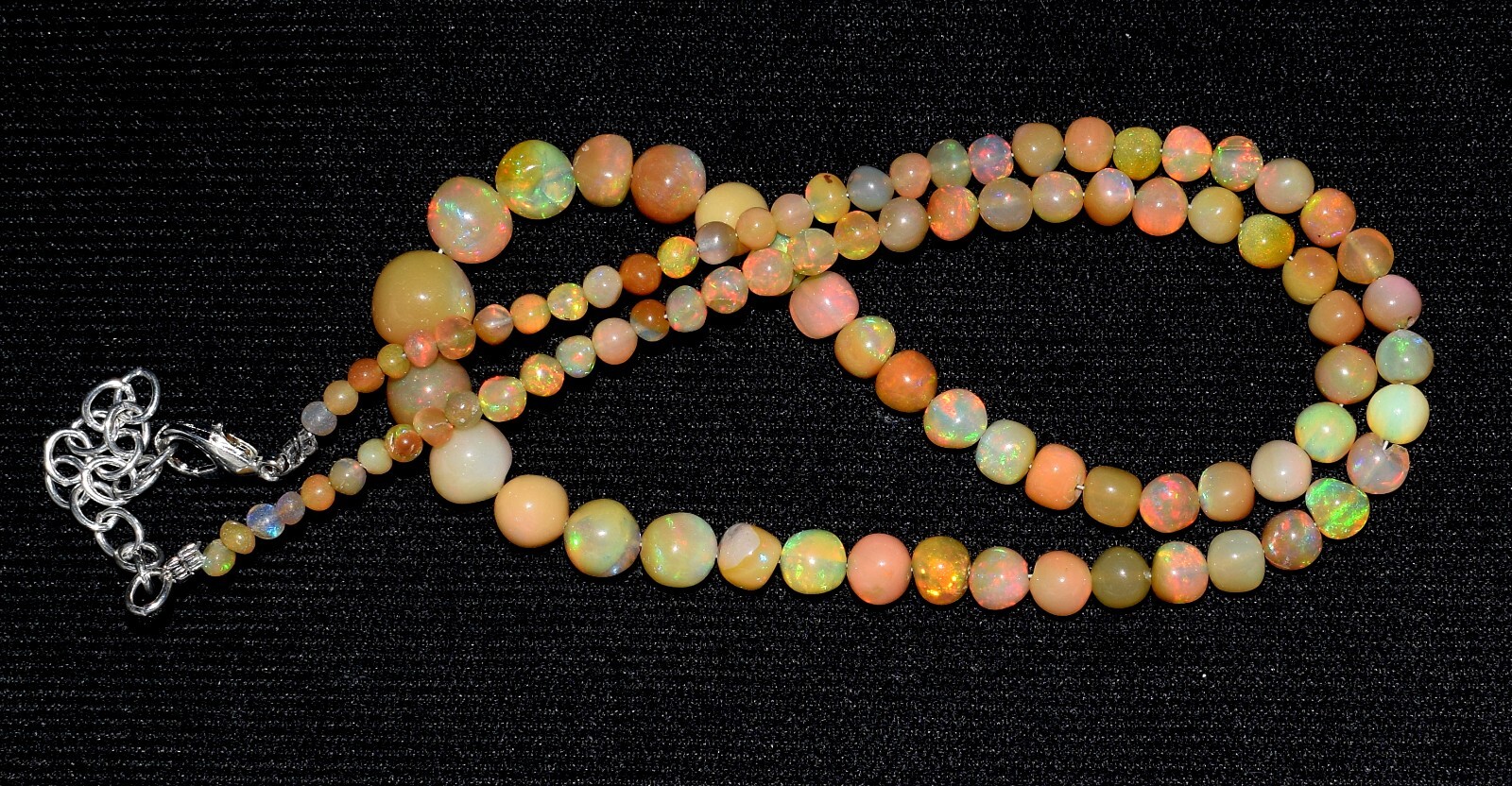 16″Natural Ethiopian Opal Wello Fire Opal Gemstone Beads Necklace Jewelry F3887
