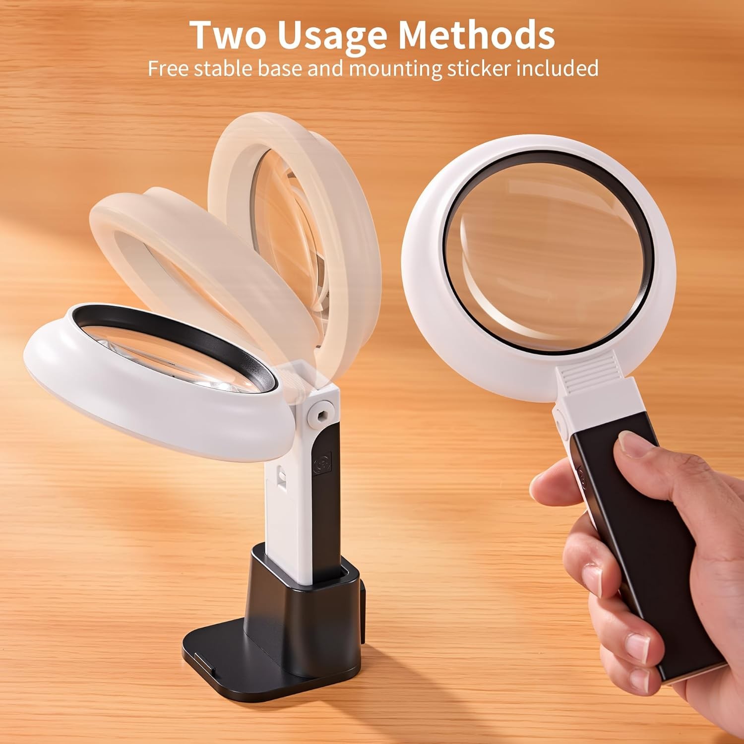 Magnifying Glass with Light Stand 3-Mode LED Hands Free Desk Magnifier