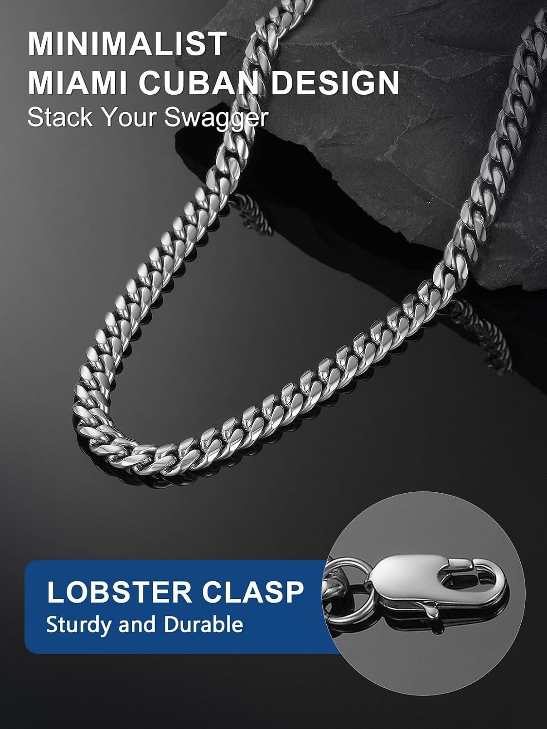 Luxury Stainless Steel Cuban Link Chain 26″ – Stylish & Waterproof Necklace