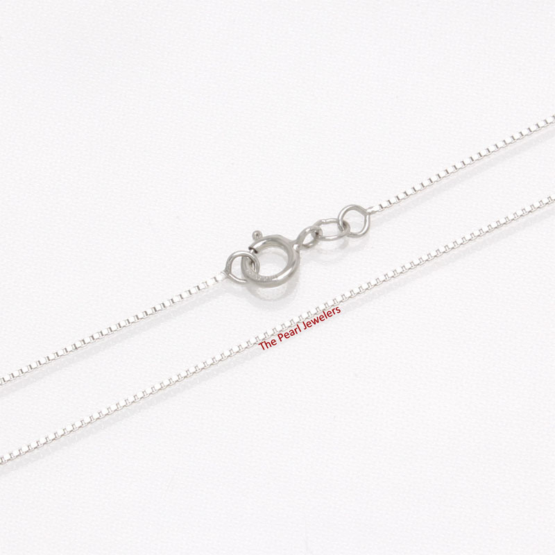 14kt Solid White Gold 0.6 mm Classic Box Chain Necklaces TPJ