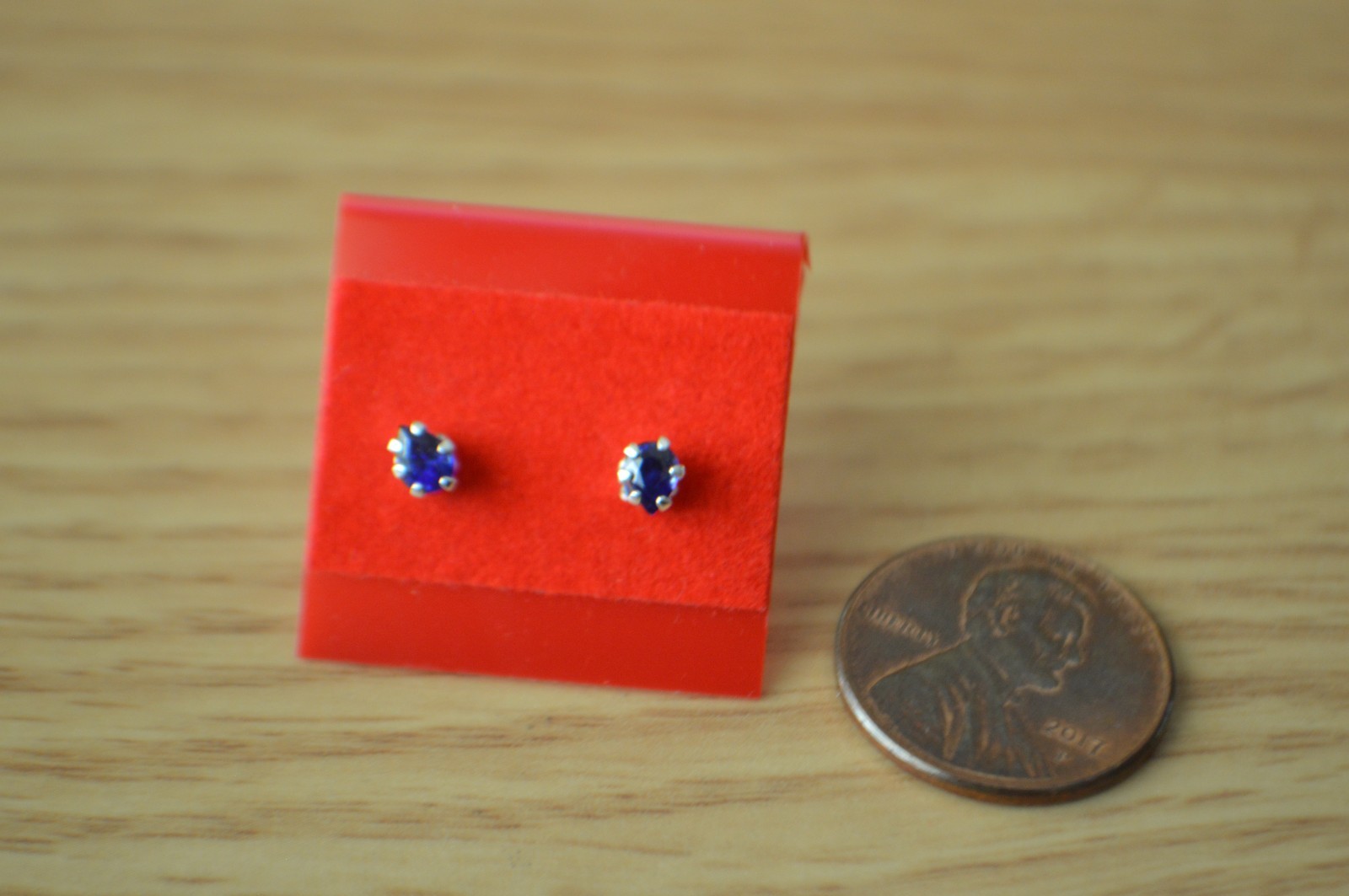 0.36ct Madagascar Blue Sapphire Solitaire Earrings Fine Silver ~ 4x3mm Pear TINY